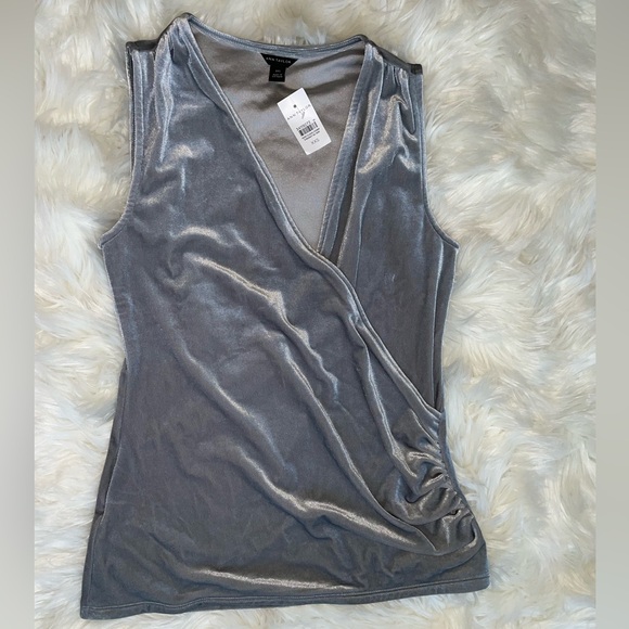 Ann Taylor Velvet Wrap Shell Top - Picture 3 of 9